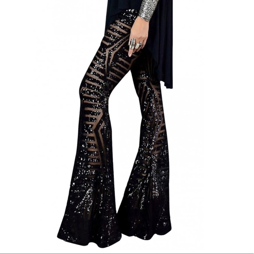Sequin Flare Pants